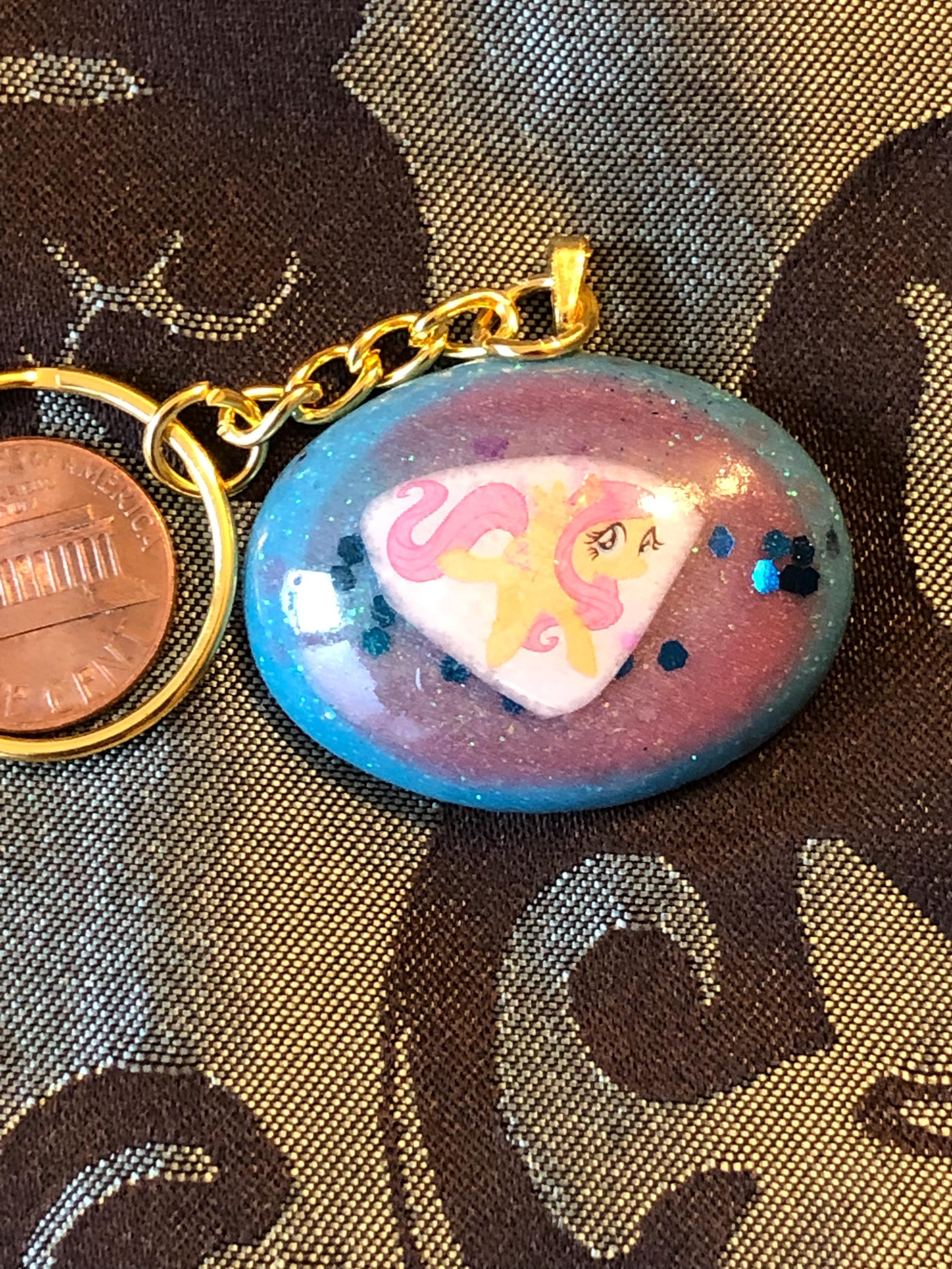 Cute Fluttershy Mlp resin keychain