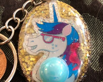 Unicorn resin keychain