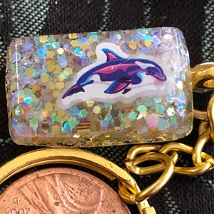 Kawaii whale resin keychain