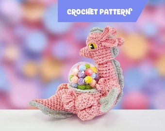 Chewy the Gumball Dragon | amigurumi with fillable bauble