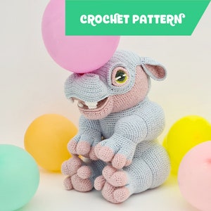 Helium the Hippo | life-sized crochet pattern