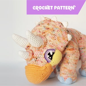 Gravity the Triceratops | giant amigurumi crochet pattern