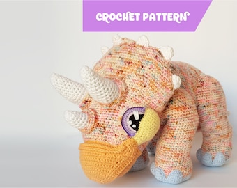 Gravity the Triceratops | giant amigurumi crochet pattern