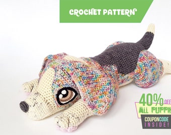 Rocket the Beagle | life-sized crochet pattern - EASY TO FOLLOW