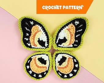 Butterbun's Butterfly Wings | applique crochet pattern - NO LOOSE ENDS