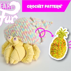 Neptune the Pineapple Crab | reversible amigurumi crochet pattern