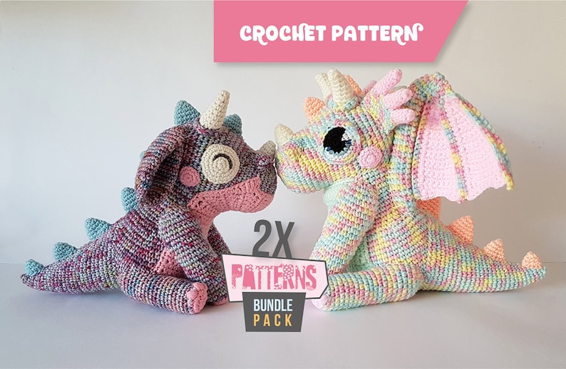 Orbit the Dragon Bundle Pack amigurumi dragon EASY TO FOLLOW crochet patterns image 1