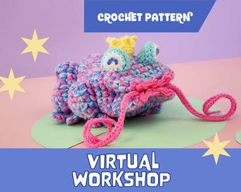Virtual Workshop: Kissing Toad Mini-Bag - "Frog Prince" | PDF + FULL DEMO video
