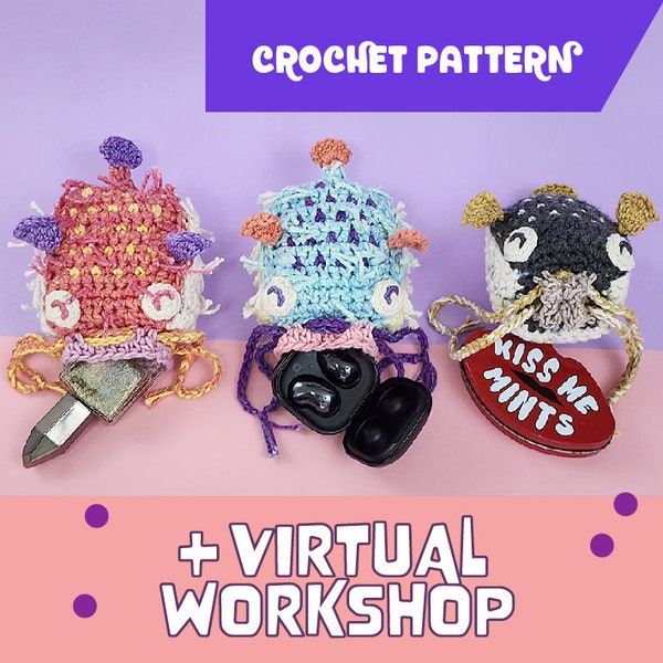 Access To Live-Streamed Video: Pufferfish Purse Virtual Workshop | easy amigurumi pouch