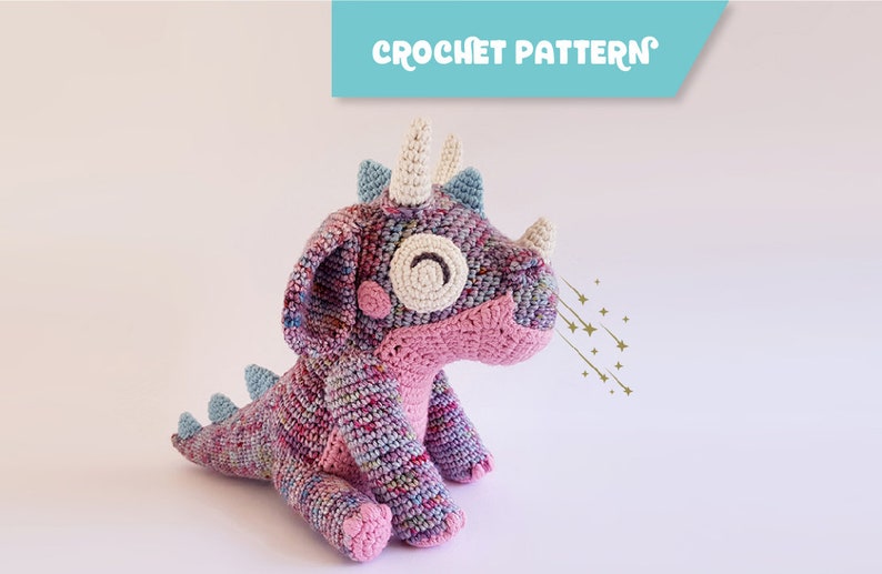 Orbit The Dragon amigurumi dragon EASY TO FOLLOW crochet pattern image 1