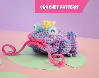 Kissing Toad "Frog Prince"  | amigurumi drawstring bag pattern
