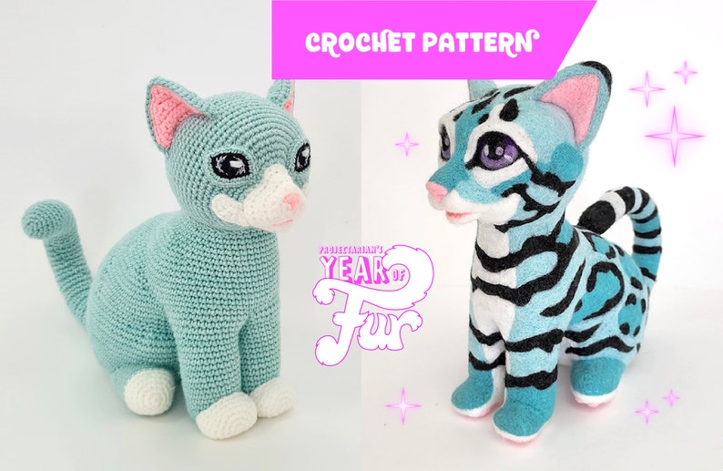 Aquila the Kitten life-sized amigurumi pattern with needle felting image 1