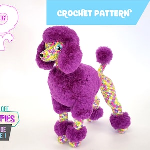 Paillettes con motivo Barboncino/amigurumi con pelliccia