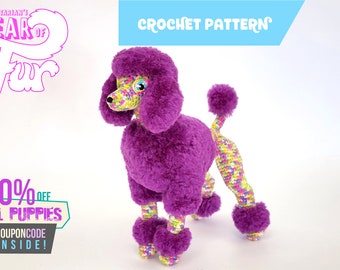 Sequin the Poodle| amigurumi pattern with fur