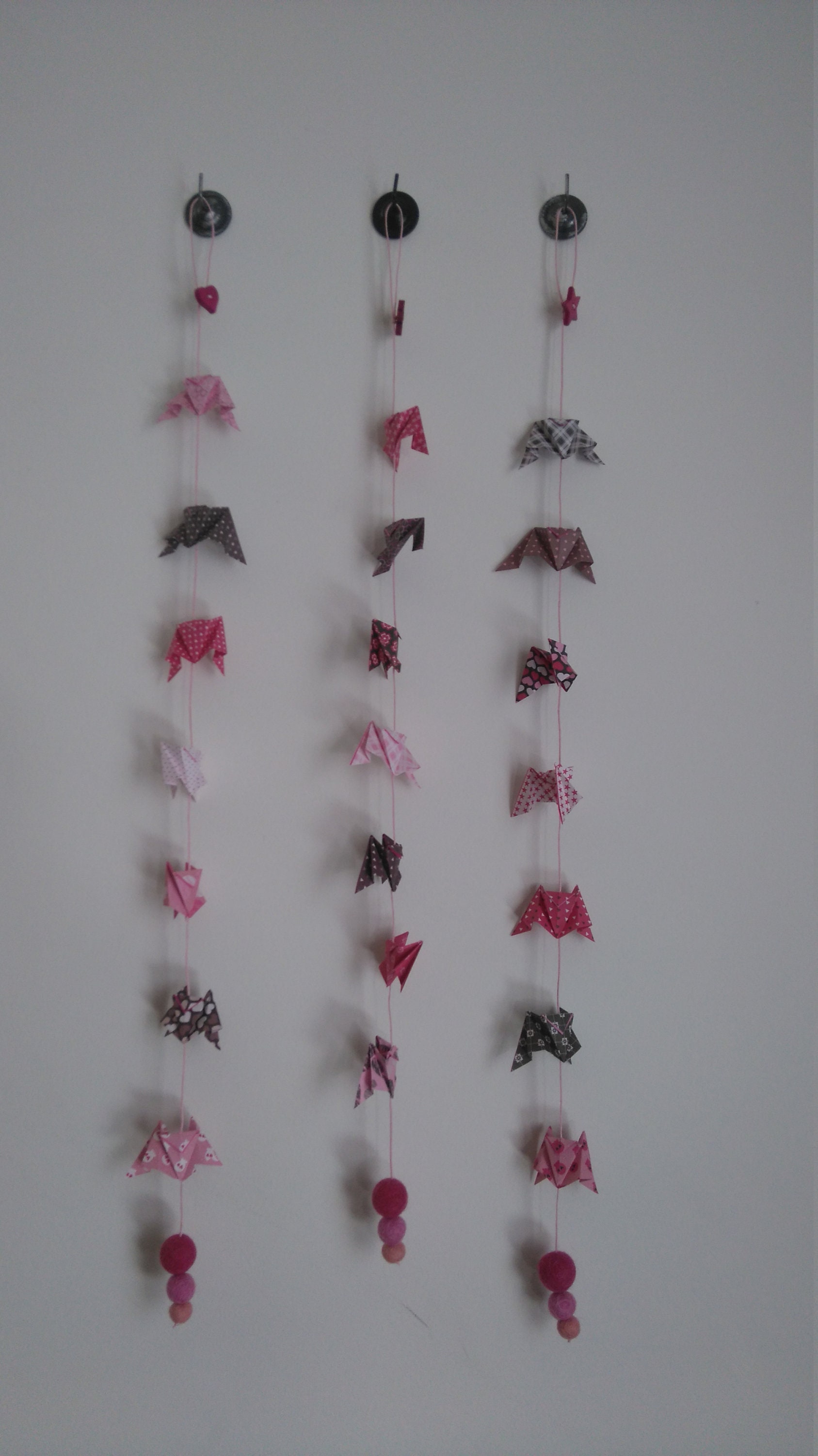 Guirlande Chauve-Souris en Origami Papier Girly/ Girly Bats Garland
