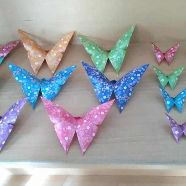 8 origami butterflies Large or Small model/ Rainbow of Butterflies/ Rainbow Butterflies Small or Big