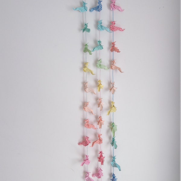 Guirlande de 15 dragons arc-en-ciel en origami