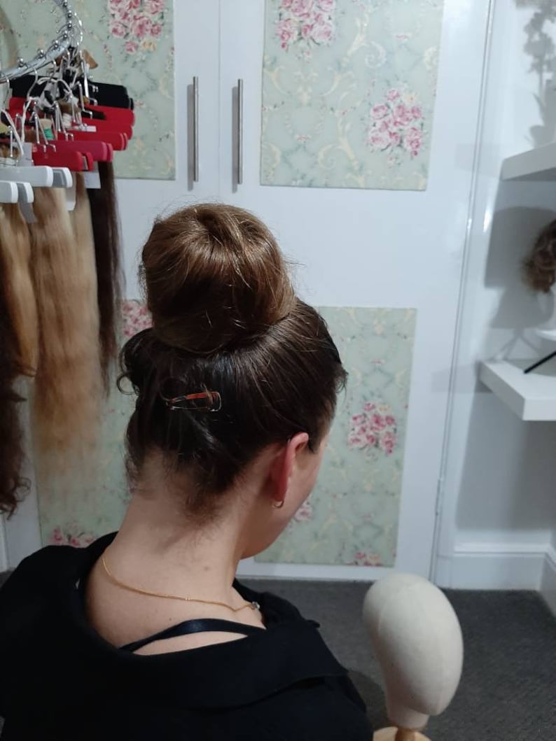 Virgin Russian Slavic Hair, Messy Bun scrunchie, 60gr, 10/25cm, Hand ...