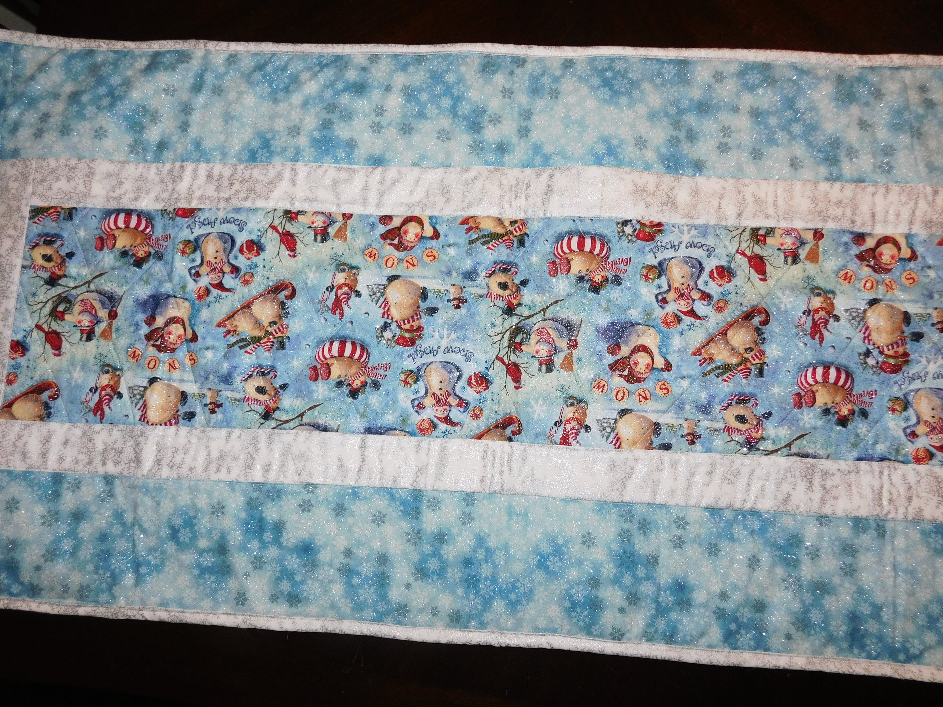 Snowman Wonder Quilted Table Runner NCU0DDK1431