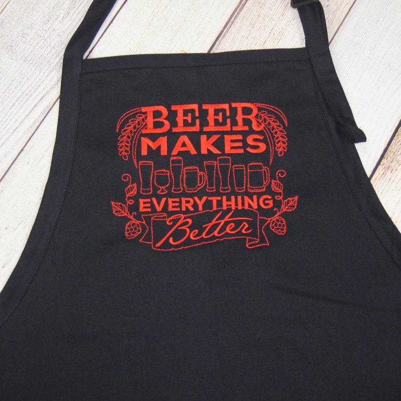 Embroidered Apron for Men Beer Gift for Him Beer Apron Etsy