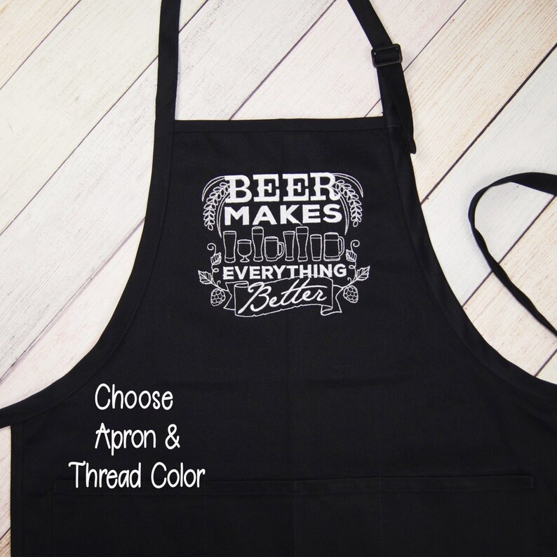 Embroidered Apron for Men Beer Gift for Him Beer Apron Etsy
