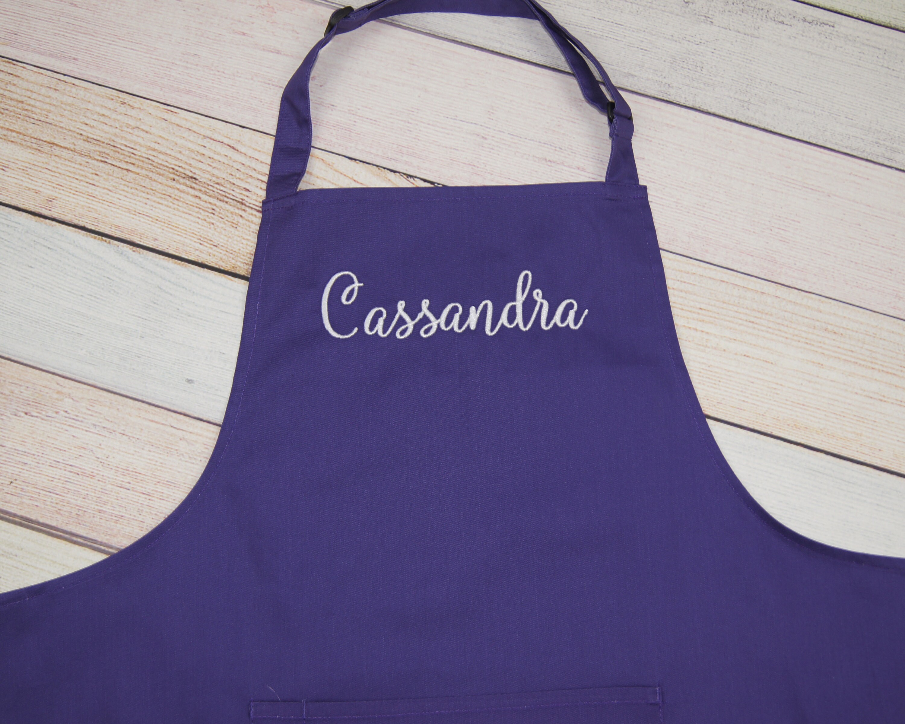 Cursive Personalized Apron Custom Full Length Name Apron Etsy