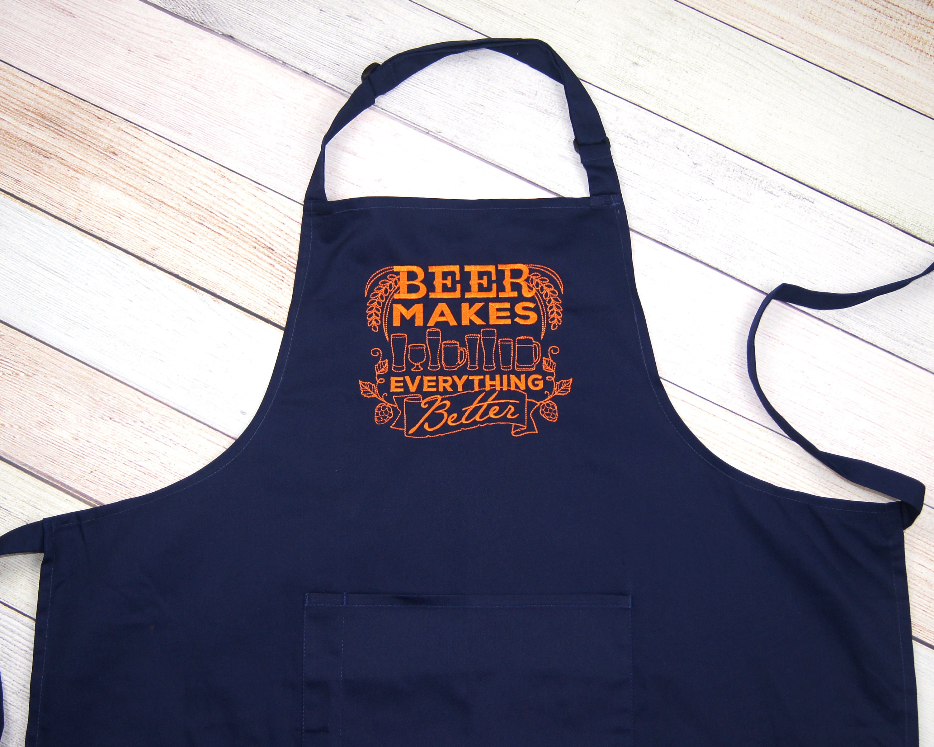 Embroidered Apron for Men Beer Gift for Him Beer Apron Etsy