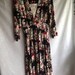 Vintage E.D. Michaels Ladies Misses Dress Size 11/12 Long Floral Black Lace Applique Inset