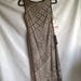 Vintage Breakin Loose Sheath Flapper Dress Knit Lace Sleeveless Tan Black Women's Size 11/12 New with tags