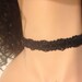 Black Velvet Corded Lace Choker 1" Wide Silvertone Lobster Clasp Small thru Curvy Plus