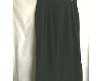 Vintage D. Terrell Maxi Long Skirt Size 10 Faux Suede Black Side Slit