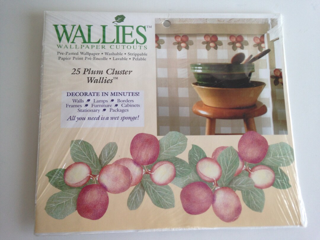 Wallies Wallpaper Cutouts Pfaltzgraff Summer Garden or Plum Etsy