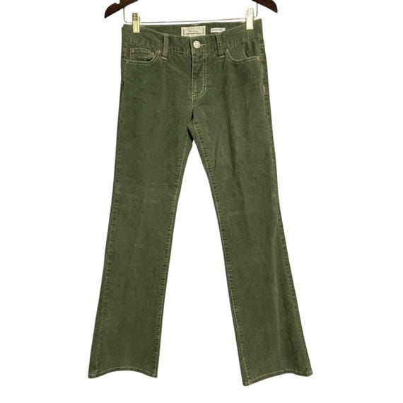 Vintage Old Navy Corduroy Bootcut Pants Women Size 1 Western Boho Hippie Retro Y2K Cowboy Cowgirl Rancher Stretch Wide Flare Green Military