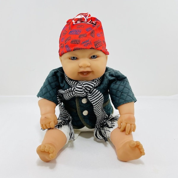 Poupée bébé Berenguer jouet Berry Goodman chapeau Signature garçon vêtements veste d'hiver nouveau-né bébé mode bandeau Bandana icône Logo Rare OOAK