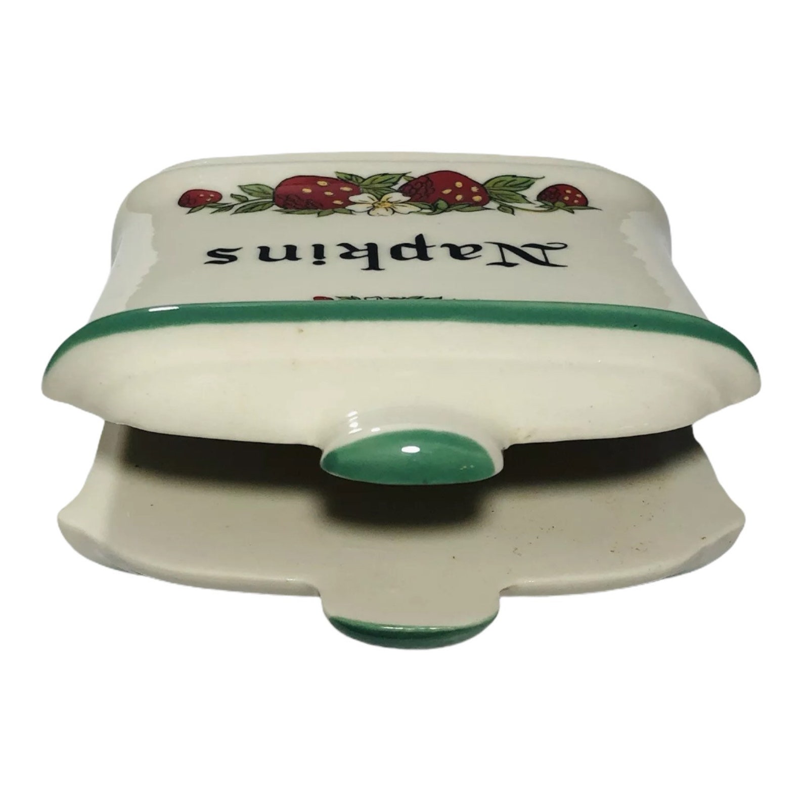 Vintage Ceramic Napkin Holder Beige Letter Spring Summer Etsy