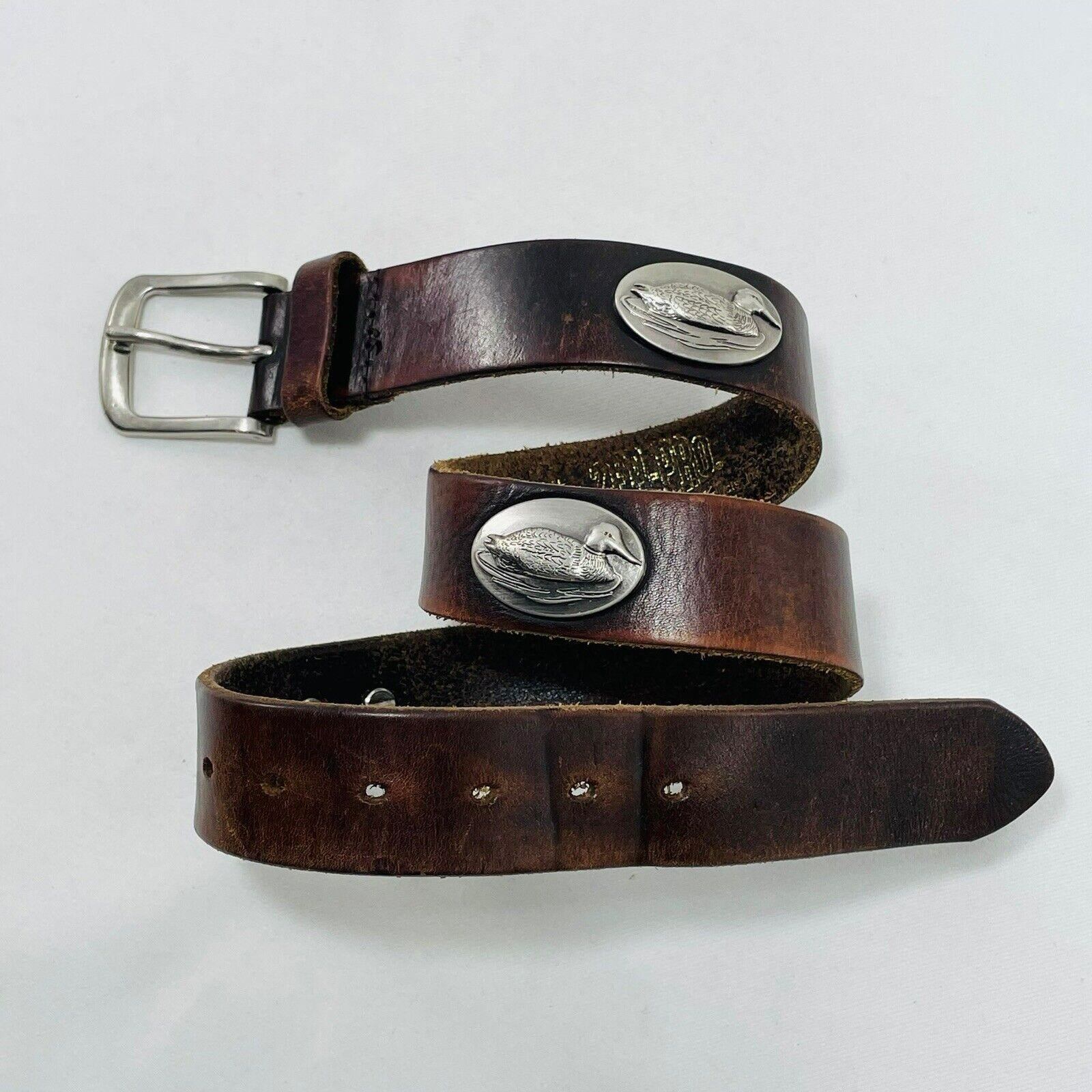 Zep Pro Leather Belt Mallard Duck Size S Silver Square  display picture 2