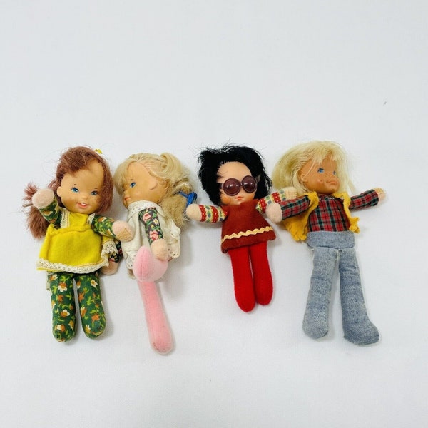 Vintage Mattel Honey Hill Doll Bunch Lot Mini Girl Cowboy Western Clothes Outfit Cowgirl Red Blonde Retro Punk Assortment Small Pretend Toy