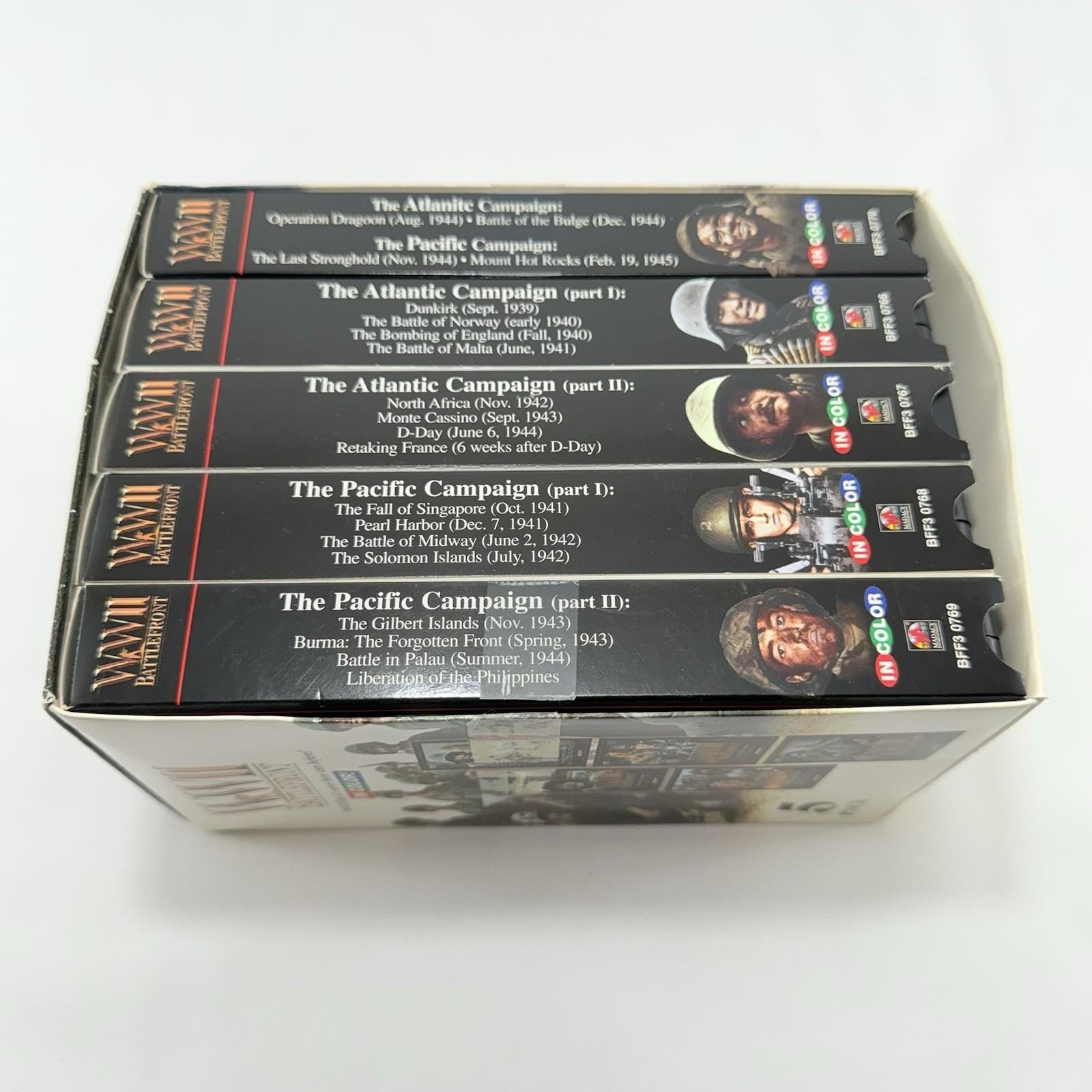 Vintage VHS WWII Battlefront Movie Color Box Set Complete World