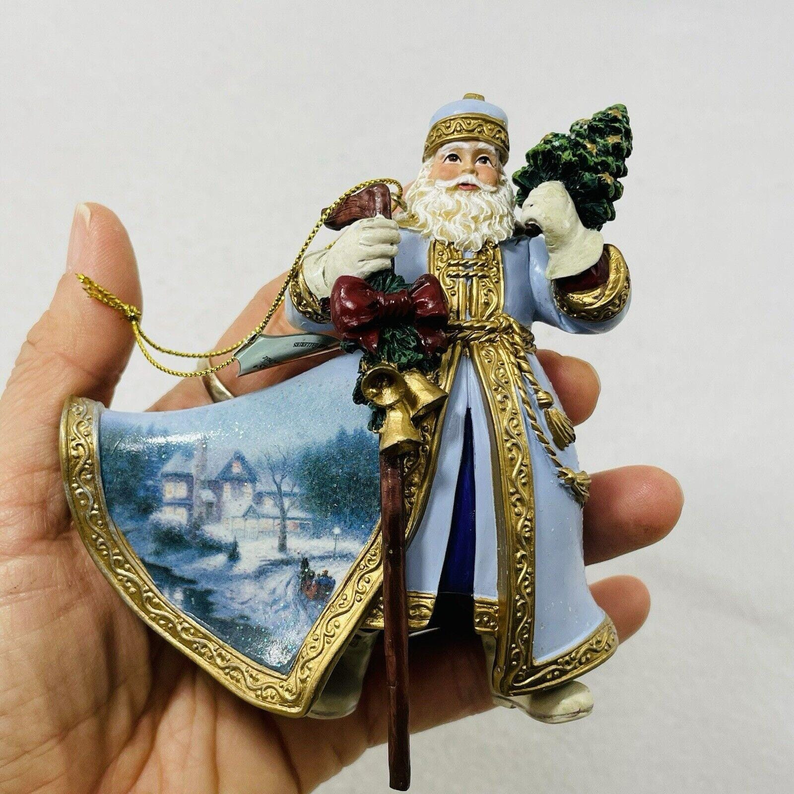 Thomas Kinkade Bradford Editions Old World Santa Moonlight Moonlit