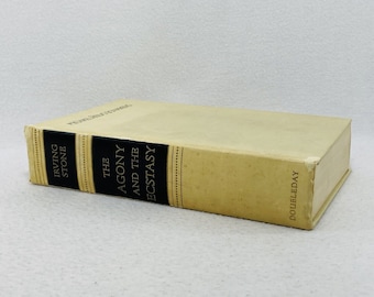 Agonía Éxtasis Irving Stone Miguel Ángel Novela Libro Vintage 1961 Artista Italiano Poeta Escultor Pintor Historia Ficción Histórica Famoso Italia