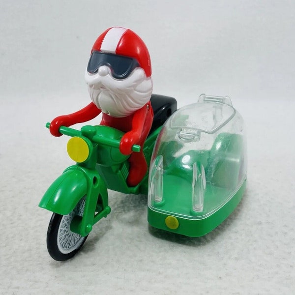 Hilco Christmas Santa Toy Motorcycle Biker Scooter Delivery Wheel Roll Container Pull Push Rollable Movable Vehicle Transportation Rider