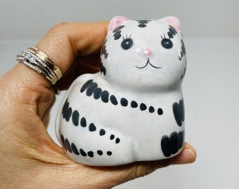 Vintage Oci Omnibus Porcelana Gato Salt Pepper Shaker Gatito Figura Negro Blanco 1984 Vajilla de Cerámica de Porcelana de Taiwán