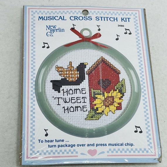 Vintage Christmas Chicken Scratch Complete Kit Set Embroidery Gingham Fabric Craft Handmade Handicraft Red Candle White Wall Decoration new