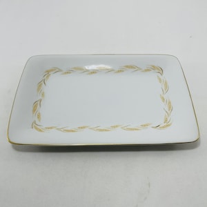 Harmony House Wheat Garland Serving Plate Tray Dish 10” Rectangular Cheese Snack Platter Serveware Dinnerware Flatware Party Pottery