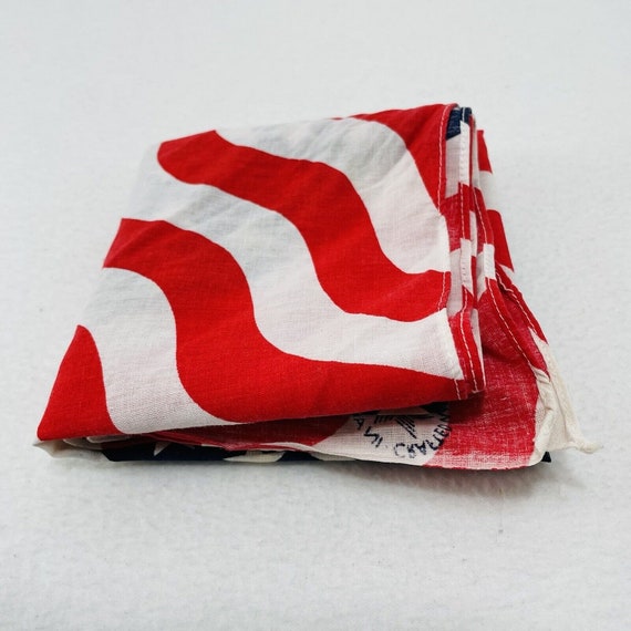 Vintage American Flag Scarf 21” Handkerchief Hank… - image 4