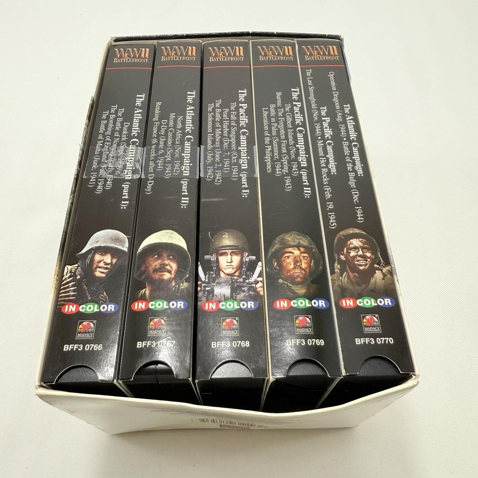 Vintage VHS WWII Battlefront Movie Color Box Set Complete World