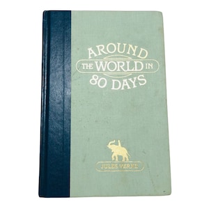 Jules Verne Around The World in 80 Days Vintage Book 1988 Reader Digest Hardcover 1st edition travel worldwide illustration journey trip