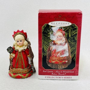 Hallmark Christmas Ornament Red Queen Madame Alexander Figurine Alice Wonderland Character Box Holiday Seasonal Decoration Vintage 1999
