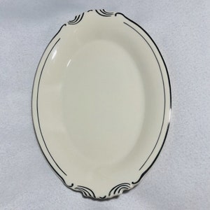 Vintage Columbia Syracuse Serving Tray Old Ivory 12&quot; Oval Plate Platter Oval Big