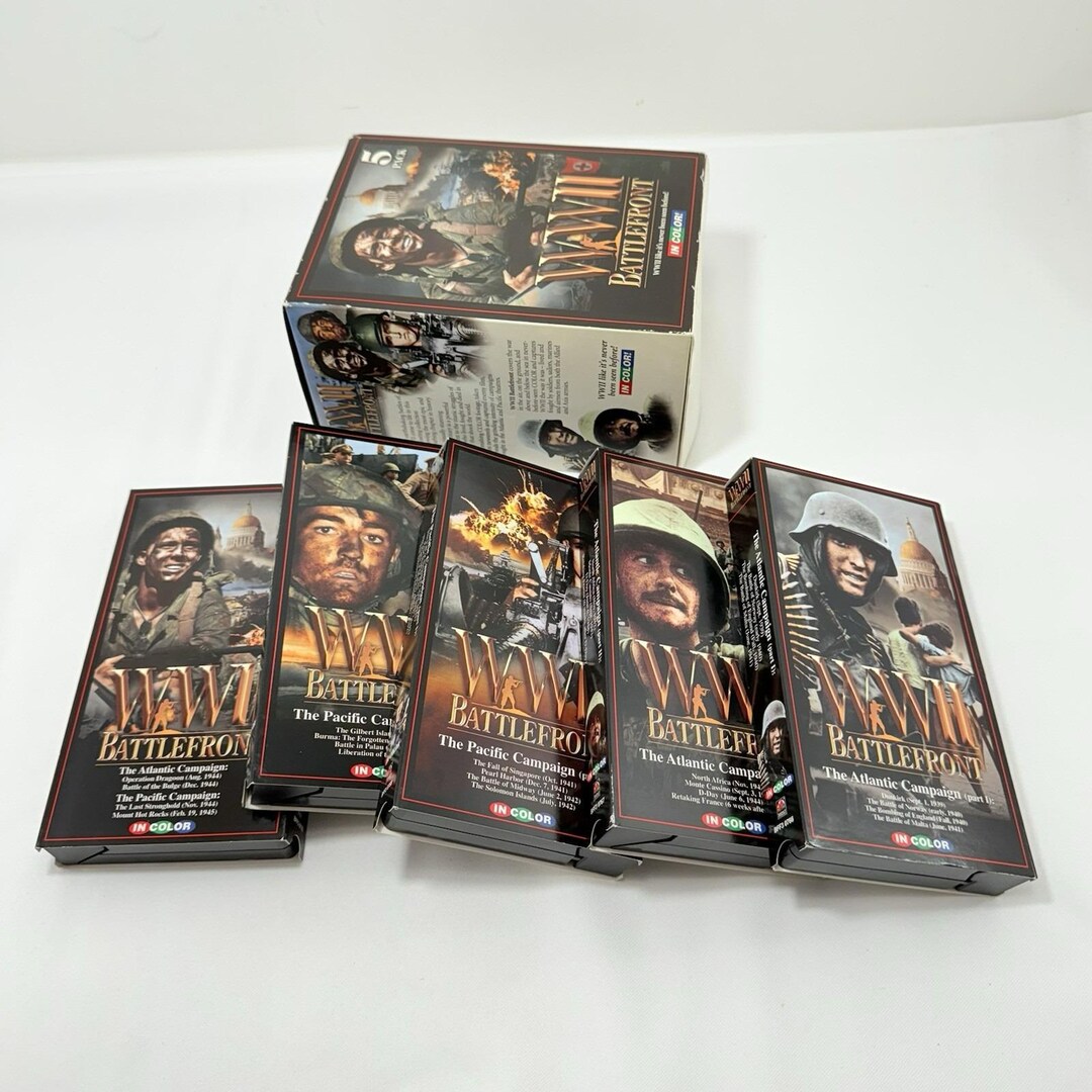 Vintage VHS WWII Battlefront Movie Color Box Set Complete World